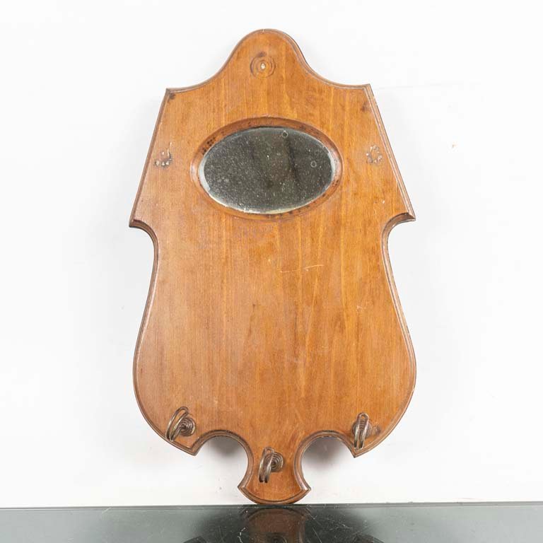 Espejo Perchero de Madera con Ganchos
