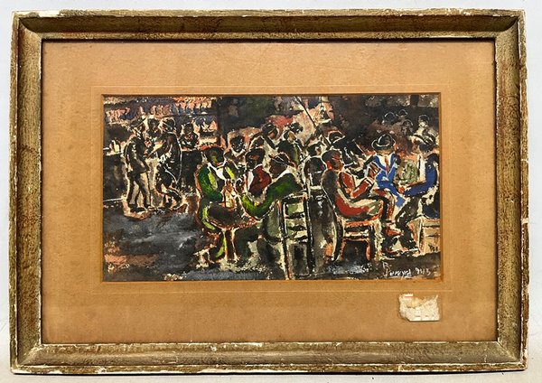 Lote siguiente: Pintura de Ramon Pereyra 'En el café'