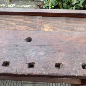Banco de Trabajo de Carpintero Antiguo de Hierro y Madera Maciza - imagen 6