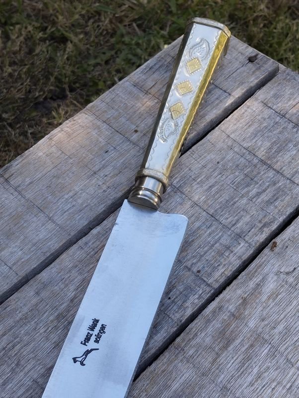 Cuchillo de Solingen con Alpaca y Bronce - imagen 2