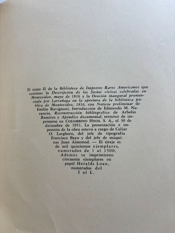 Biblioteca de impresos raros americanos - Montevideo 1951 - imagen 4
