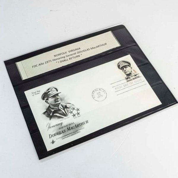 Sobre Primer Día de Emisión Homenaje General Douglas MacArthur - Estados Unidos 1971 - imagen 1
