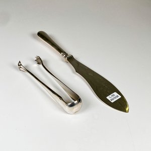 Dos piezas de metal Christofle, pala y pinza - imagen 2
