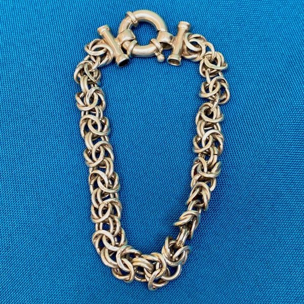 Antigua pulsera de plata con diseño entrelazado - imagen 1