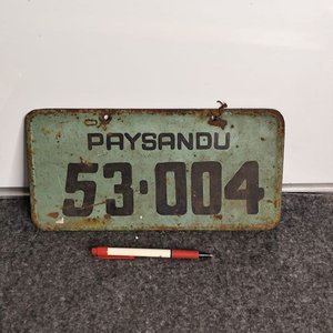 Chapa Matrícula Antigua de Paysandú - Coleccionismo - imagen 1