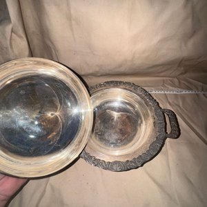 Antigua Fuente de Servicio Ovalada en Metal Plateado Estilo Rococó - imagen 3