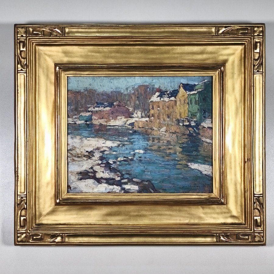 Oleo "Winter Sunlight" de John F. Folinsbee, firmado y enmarcado