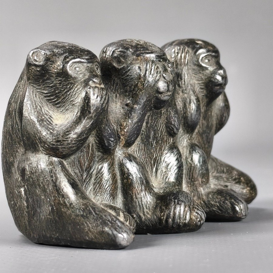 Figura de los Tres Monos Sabios en Bronce - imagen 4