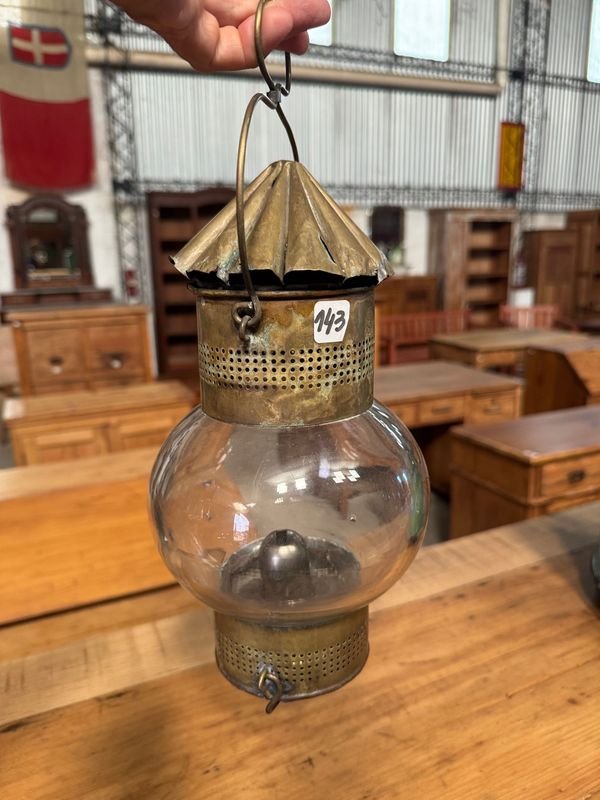 Farol Marino De Quero Seno En Láton Y Vidrio Sopado - imagen 3