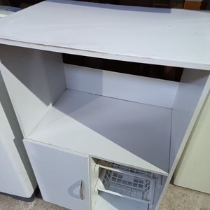 Mueble Organizador Blanco para Microondas con Cestas - imagen 4