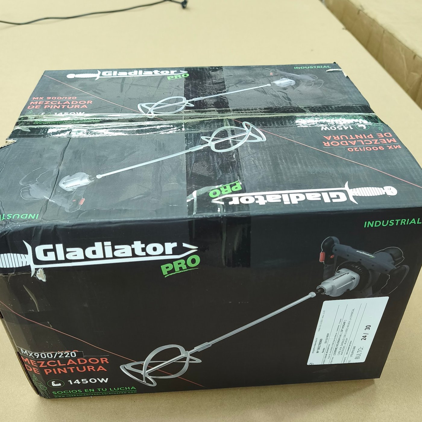 Mezclador Eléctrico Gladiator Pro MX900/220 para Pintura y Materiales