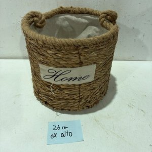 Lote siguiente: Canasto de Yute con Manijas y Etiqueta "Home"