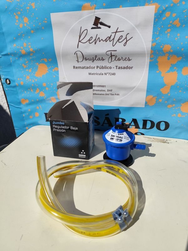Regulador de Gas para Garrafa de 13 kg con Manguera y Abrazaderas