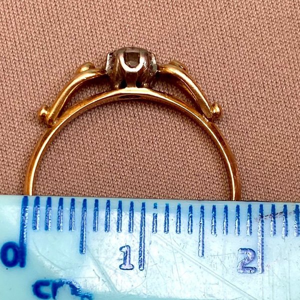 Anillo de Oro Antiguo con Brillante - imagen 5