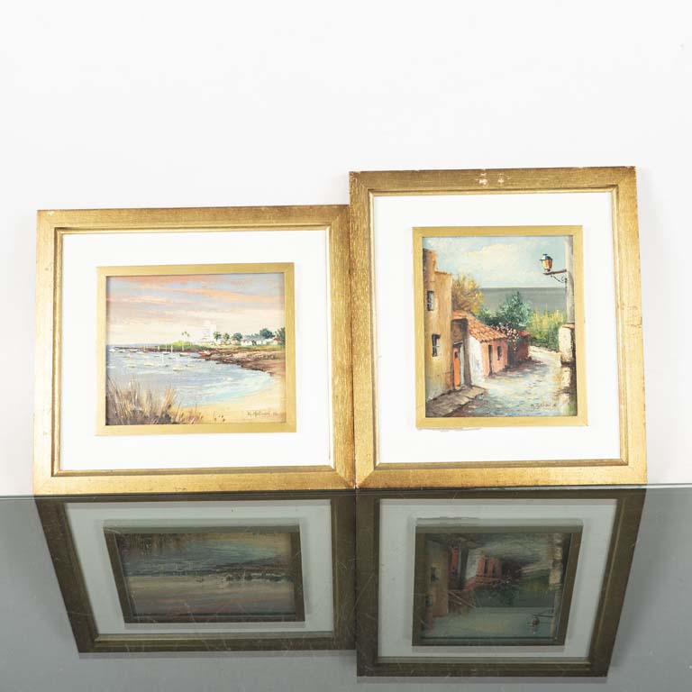 Lote siguiente: Dos cuadros oleo R. Molinari - Medidas: 19x15cm