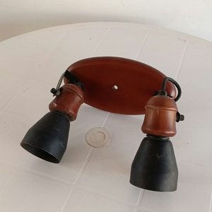 Aplique de Luz Doble en Madera y Metal - imagen 2