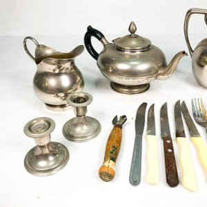 Lote de Cubiertos, Teteras, Lechera y Bombillas Vintage - imagen 3