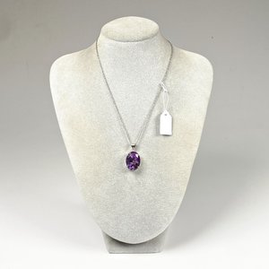 Colgante Ovalado de Amatista con Cadena de Plata - imagen 2