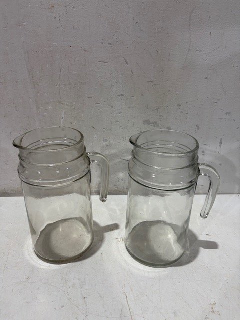 Juego de 2 Jarras de Vidrio Transparentes de 1 Litro