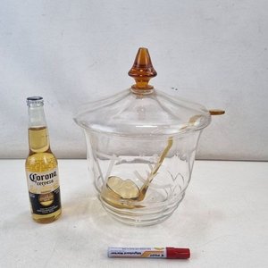 Azucarera de Cristal Tallado con Tapa Caramelo y Cuchara de Servicio - imagen 5