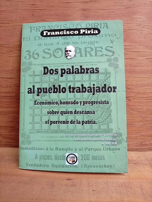 Librillo "Dos Palabras al Pueblo Trabajador" de Francisco Piria