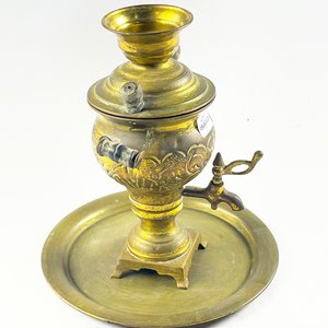 Samovar de  bronce con bandeja de 20 cm - imagen 2