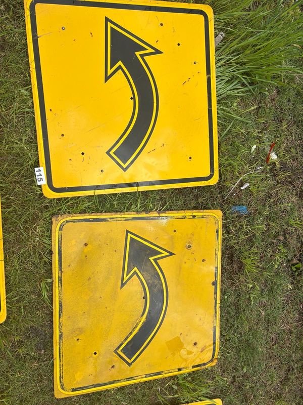 Lote de 5 Carteles de Señalización de Curva