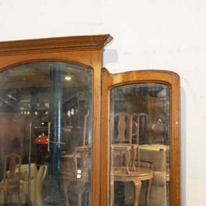 Recibidor Antiguo Art Nouveau de Roble con Alzada, Espejo Biselado y Detalles - imagen 3