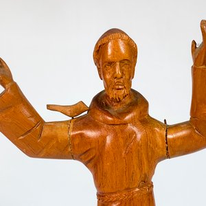 Talla de Madera de San Francisco de Asís, 24 cm - imagen 2