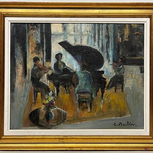 Oleo "El Concierto" de Zoma Baitler, 40 x 50 cm - imagen 2