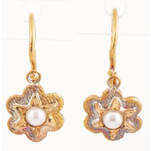 3 Pares de Arracadas de Oro con Piedras y Perlas - imagen 4