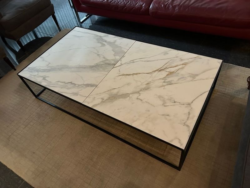 Mesa Ratona y Auxiliar con Marco de Hierro y Tapa de Porcelanato