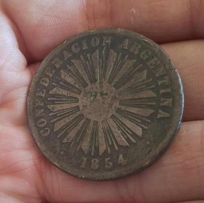 Moneda de la Confederación Argentina (1854) - Pieza histórica del siglo XIX - imagen 2