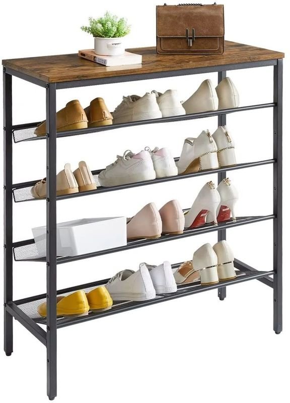Rack de zapatos con estanterías y decoración - imagen 2