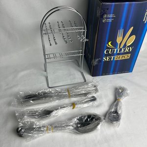 Set de Cubiertos de Acero Inoxidable con Soporte - 24 Piezas - imagen 2