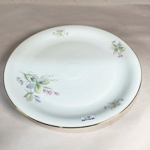 Fuente Circular y Guisera de Porcelana Bavaria con Decorado Floral y Guardia Dorada - imagen 2