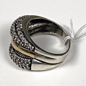 Anillo de Plata y Oro con Circones, Medida 18 mm - imagen 1