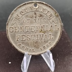 Medalla Souvenir Centenario George Washington 1789-1889 de Peltre - imagen 5