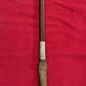 Rebenque de Cuero y Trama Trenzada, 85.5 cm - imagen 2