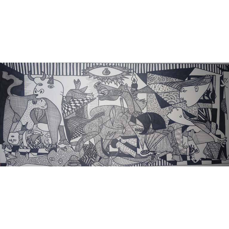 Obra de Arte "Guernica" Estilo Zentangle de Eugenia Calderón Koi