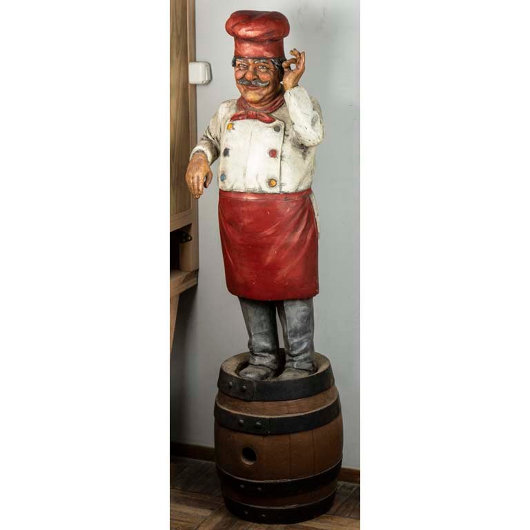 Lote anterior: Figurita de cocinero de resina sobre barril