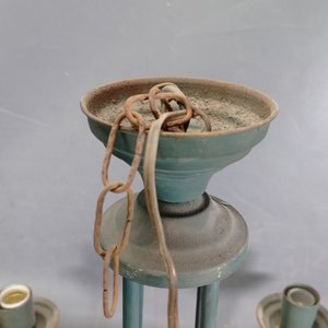 Araña de Hierro Verde con Pantallas, 4 Luces - imagen 4