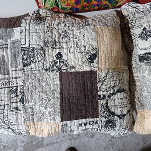 Lote de 4 Almohadones Decorativos Estilo Patchwork - imagen 3