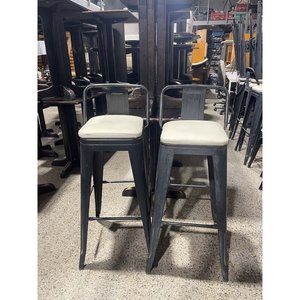 Lote anterior: Par de Taburetes Altos Metálicos con Respaldo y Asiento Tapizado Delfino Álvarez