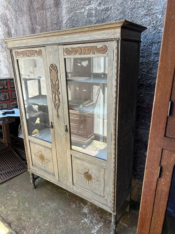 Antigua Biblioteca en roble americano con pátina blanca - imagen 10
