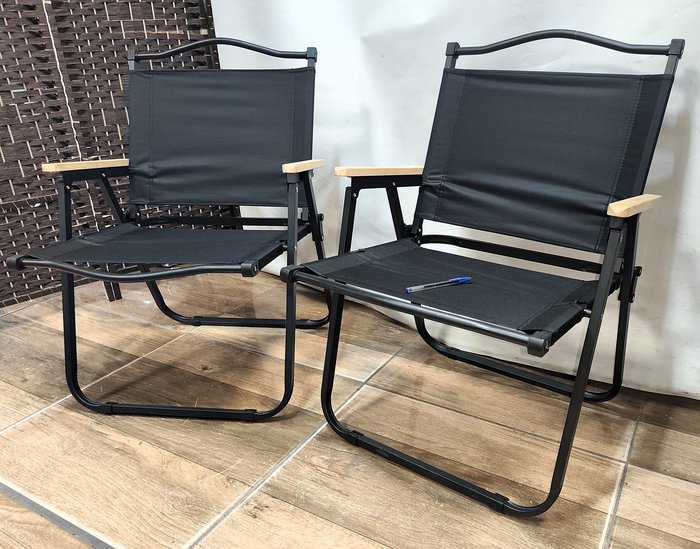 Sillas Plegables de Metal con Lona y Brazos Madera - imagen 4