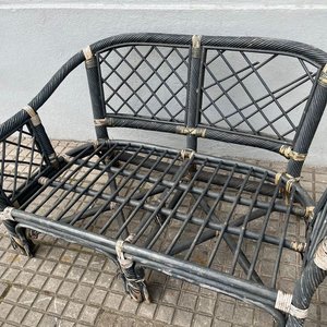 Sillón de Ratan para Dos Cuerpos Color Negro - imagen 4