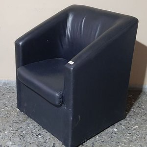 Sillón Negro de Cuero Ecológico - imagen 2