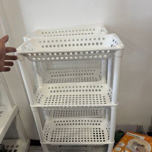 Par de Estantes Plásticos Blancos de 3 Niveles - imagen 3