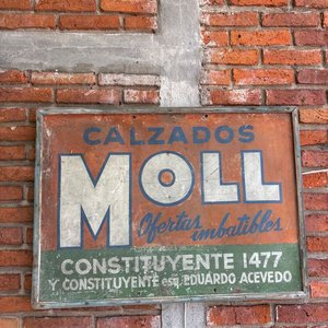 Cartel Antiguo Chapa Calzados Moll Montevideo Vintage Coleccionismo - imagen 2